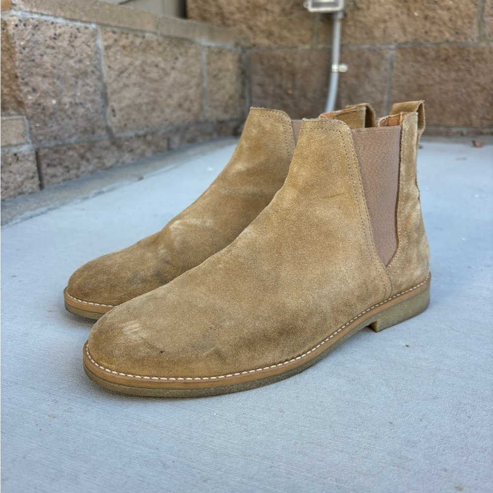 Zara Tan Suede Chelsea Boots